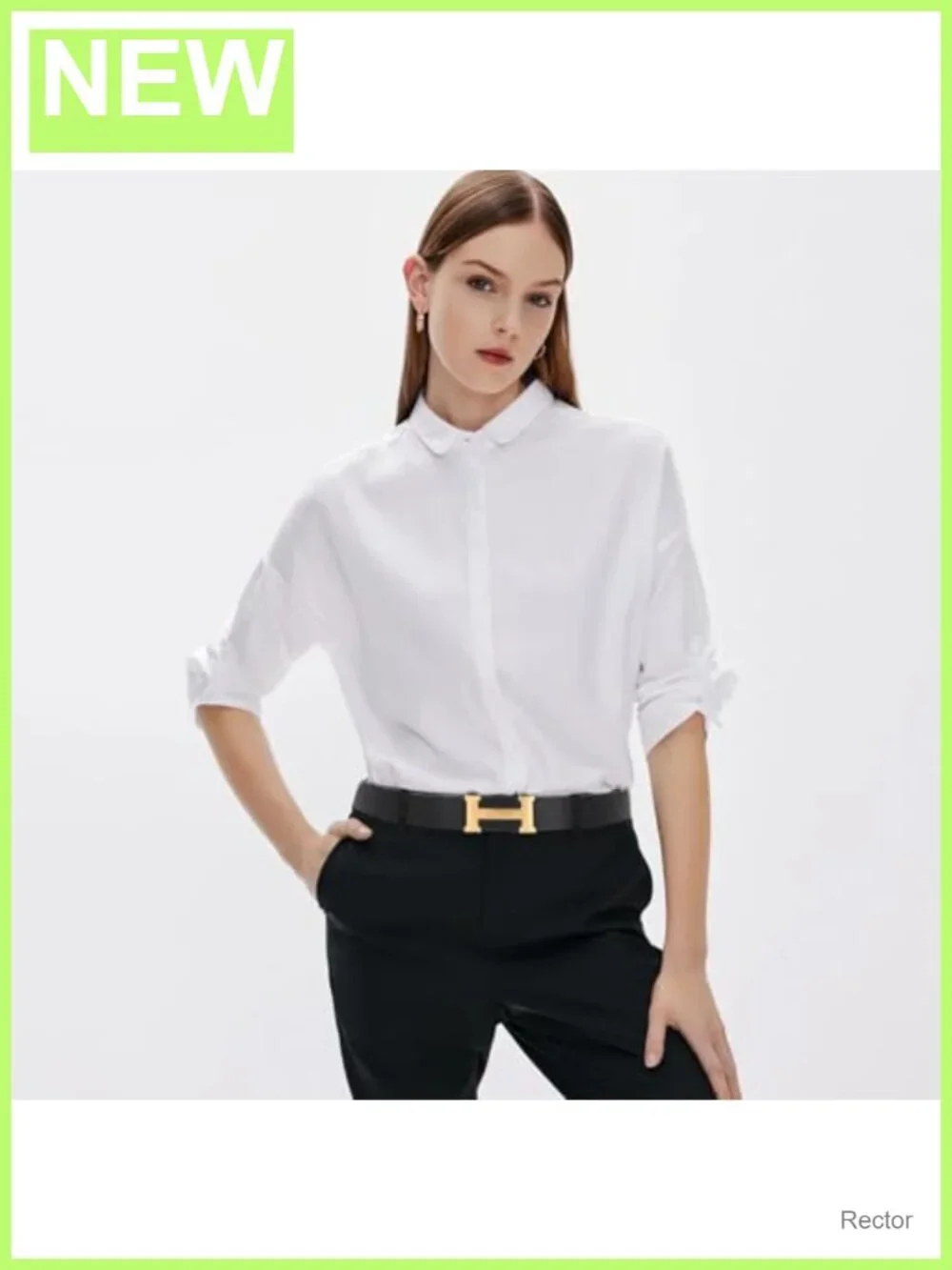 Leather Dress Belt with Automatic Buckle - Adjustable, Business Formal